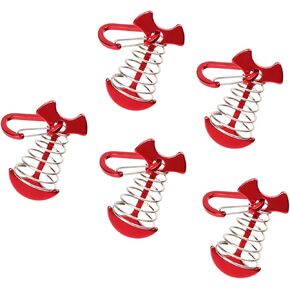 Keenso Deck Anchor Pegs Aluminum Alloy and Stainless Steel Tent Awning Deck Anchor Pegs 5 Pack 66mm Spring Hook for Camping Outdoor Entertainment Group Building in Kuwait