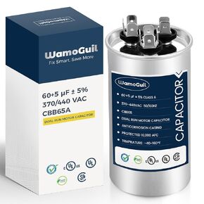 60/5 uF 60+5 MFD 370VAC or 440VAC Dual Run Start Round A/C Capacitor CBB65 CBB65B Air Conditioner Capacitors for AC Unit Fan Motor Start or Heat Pump or Condenser Straight Cool in Kuwait