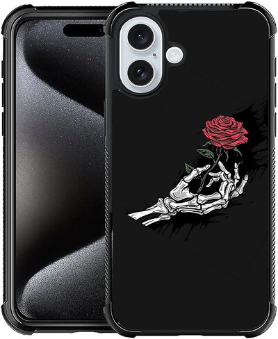 CARLOCA متوافق مع حافظة iPhone 16 Pro Max، أوتار جيتار باس نمط أسود للفتيات حماية فائقة ضد الصدمات من السيليكون الناعم TPU غير قابل للانزلاق in Kuwait