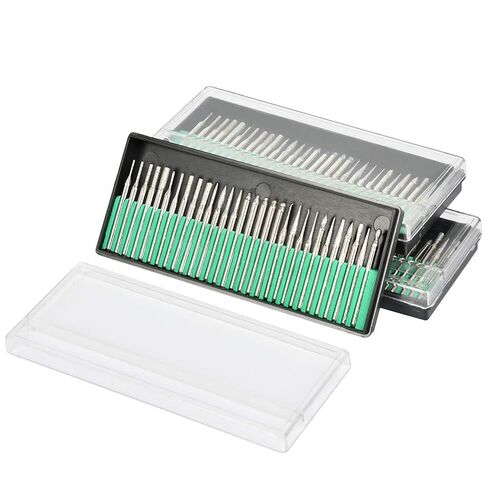 OctBird 90 Pcs Diamond Burr Bits Drill Kit for Engraving Carving Rotary Tool, 1/8"(3mm) Shank, for Glass, Gemstone, Metal in Kuwait