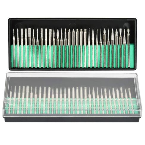 OctBird 90 Pcs Diamond Burr Bits Drill Kit for Engraving Carving Rotary Tool, 1/8"(3mm) Shank, for Glass, Gemstone, Metal in Kuwait