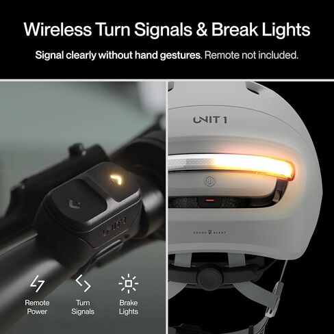 خوذة الدراجة الإلكترونية الذكية UNIT 1 NEON SE - معتمدة من NTA-8776 بسرعة 28 ميلاً في الساعة - مصباح LED خلفي مدمج مع اكتشاف التصادم SOS ومعرف الأمان الرقمي - إشارة الانعطاف وضوء الفرامل جاهزان in Kuwait