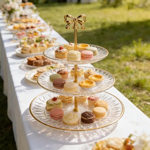 4 Sets 3-Tier Cake Stand Hardware Handles, Zinc Alloy Cake Plate Fittings with Screws, Ideal for DIY Cupcake and Fruit Displays at Parties and Events in Kuwait