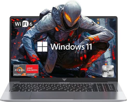 جهاز كمبيوتر محمول 15.6-in AMD RYZEN-7 5700U Windows Laptop 16GB DDR4 512GB NVME SSD ، AMD أجهزة الكمبيوتر المحمولة WIFI 6 مدخلات HDMI TYPE-C 3.5 ملم كاميرا ويب USB 3.2 Windows 11 Pro Office Laptops Schools Schools in Kuwait