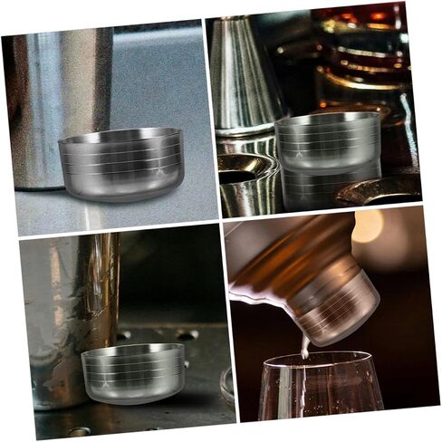 LABRIMP 2pcs Stainless Steel Cocktail Shaker Cup Lids Reusable Leakproof Covers for Shaker Pots Versatile Design for Home Professional Use in Kuwait