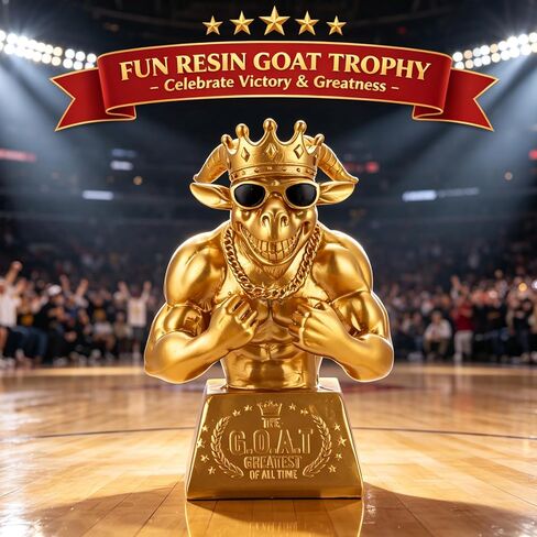 كأس الماعز من الراتنج الصلب The G.O.A.T. الكأس الأعظم على الإطلاق جائزة مضحكة لبطل كرة القدم الخيالي مكتب MVP تقدير الموظف زميل العمل رئيس الكمامة هدية ديكور مكتب in Kuwait