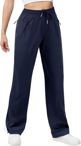 Womens Athletic Hiking Pants Lightweight Quick Dry Water Resistant Elastic Waist Cargo Pants with Zipper Pockets in Saudi Arabia