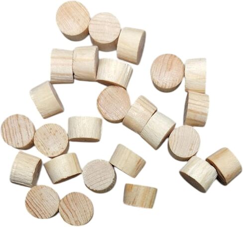 Pinehurst Crafts 3/8-Inch Pine Flat Head Plugs, Side/Face Grain, Great for Furniture, Tables, Chairs, Cabinetry and Crafts Projects, Pack of 20 in Kuwait