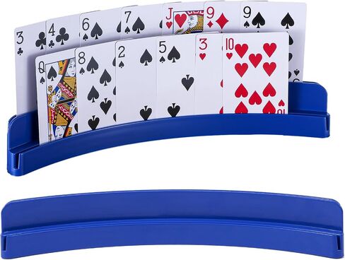 حامل بطاقات لعب بلاستيكي مكون من طبقتين للأطفال والكبار وكبار السن، حامل ألعاب بطاقات للأيدي الصغيرة مع قاعدة مضادة للانزلاق - ملحقات Game Night Ldeal لالتهاب المفاصل in Kuwait