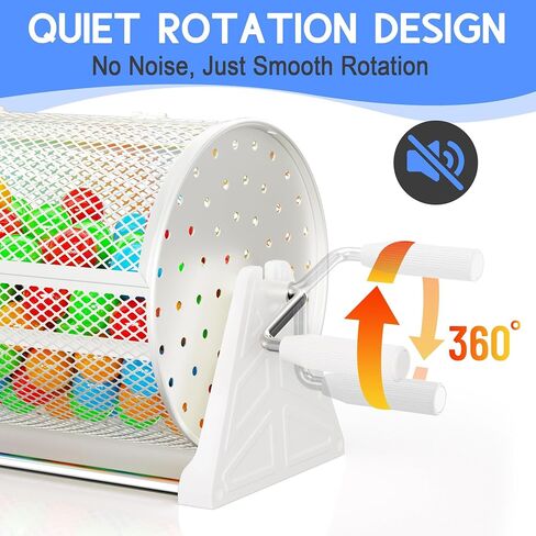 طبلة السحب، قرص سحب التذاكر مقاس 19×12 بوصة مع قاعدة حامل ثلاثي القوائم قابلة للفصل، تحمل 8000 تذكرة أو 250 كرة بينج بونج، تذكرة سحب محمولة متينة/طبل دوار للكرة للألعاب والمناسبات، باللون الأبيض in Kuwait
