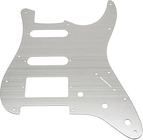 HSS معدن غير لامع من الألومنيوم على طراز Strat Pickguard 11 فتحة بأكسيد ST Pick Guard لوحة خدش للولايات المتحدة الأمريكية/المكسيك ST/Strat (أسود) in Kuwait