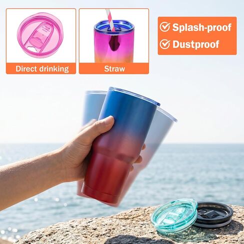 30 Pcs Tumbler Replacement Lids for 20 oz Skinny Tumbler Lid, Multicolor Plastic Splash Resistant Sliding Covers, BPA Free Dishwasher Safe, Perfect for DIY Resin Crafts and Daily Use in Kuwait