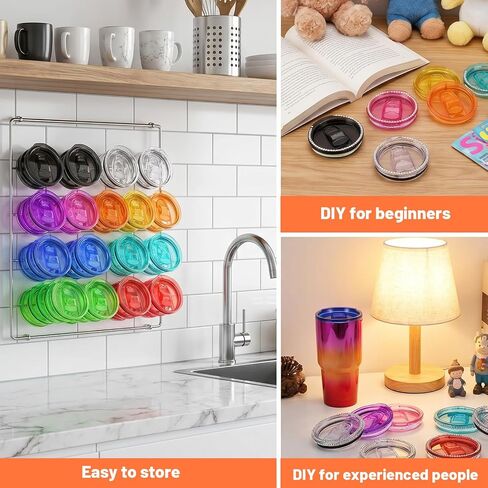 30 Pcs Tumbler Replacement Lids for 20 oz Skinny Tumbler Lid, Multicolor Plastic Splash Resistant Sliding Covers, BPA Free Dishwasher Safe, Perfect for DIY Resin Crafts and Daily Use in Kuwait