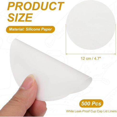 100-Pack White Leak-Proof Cup Lid Liners, 4.7-Inch Round Sealing Paper Pads, Disposable Paper Seal Films for Paper Cup Lids, Round Waterproof Sealing Paper Pads for Drinks, Coffee, and Milk Tea Cups in Kuwait