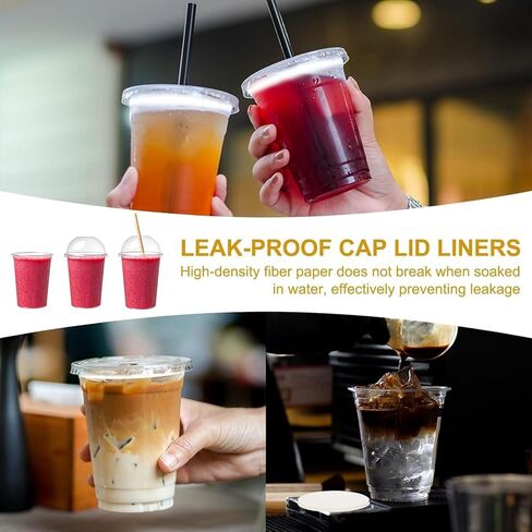 100-Pack White Leak-Proof Cup Lid Liners, 4.7-Inch Round Sealing Paper Pads, Disposable Paper Seal Films for Paper Cup Lids, Round Waterproof Sealing Paper Pads for Drinks, Coffee, and Milk Tea Cups in Kuwait