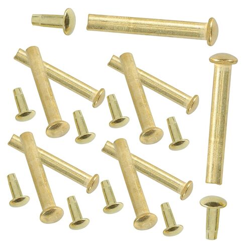 Toddmomy 10 Sets Folding Fan Shaft Rivet Repair Kit, 3mm Diameter Metal Rivets Nuts, 21mm Gold-Plated Fasteners for Hand Fan Shaft Replacement and Maintenance in Kuwait