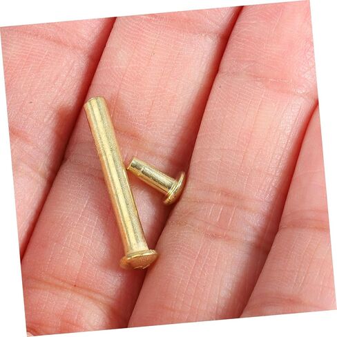 Toddmomy 10 Sets Folding Fan Shaft Rivet Repair Kit, 3mm Diameter Metal Rivets Nuts, 21mm Gold-Plated Fasteners for Hand Fan Shaft Replacement and Maintenance in Kuwait