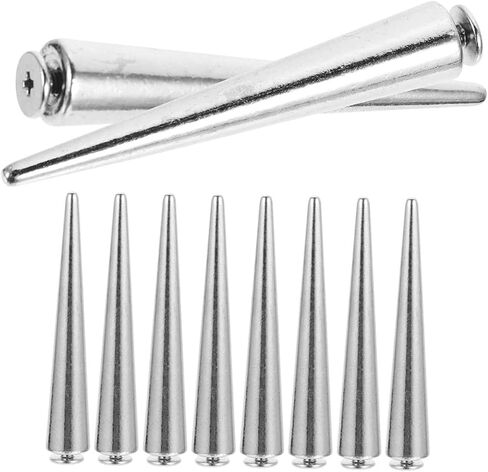 ULTECHNOVO 10pcs Silver Cone Punk Rivet Studs for Clothing DIY Crafting Metal Spike Decorations for Jackets Backpacks and Bags in Kuwait