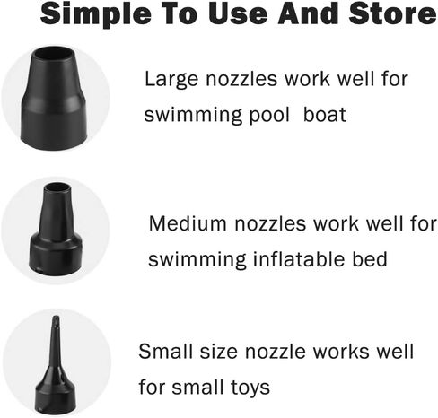 Air Pump Replacement Nozzles,3 Sizes Plastic Pump Nozzle for Partial Air Bed Mattress Air Mattress Inflatable Pool Sofa, Camping Cushions and Yoga Balls in Kuwait