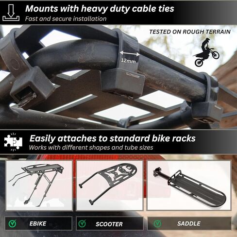 Rear Bike Rack Expander – Increase Rack Capacity for Luggage, Delivery Bags, Large Baskets & Loads, Fits Bikes, Electric Bicycles, Scooters and Motorcycles in Kuwait