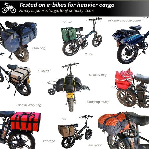 Rear Bike Rack Expander – Increase Rack Capacity for Luggage, Delivery Bags, Large Baskets & Loads, Fits Bikes, Electric Bicycles, Scooters and Motorcycles in Kuwait