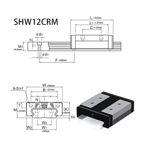 Linear Guide Rail Slider SHW12CRM SHW 12CRM SHW12 SHW12CRM1UU SHW12CRM1SS GK 1Pcs in Saudi Arabia