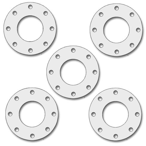 Sterling Seal CFF7530.750.031.150X5 7530 Full Face Gasket, 3/4" Pipe Size, 1/32" Thick, Pressure Class 150#, PTFE, Virgin Teflon, White (Pack of 5) in Saudi Arabia