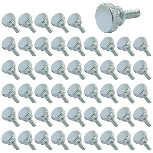 50Pcs Flat Knurled Head Fully Thumb Screws, M4 Fully Threaded Knurled Grip Knobs for TV Monitor VESA Mount, Flat Head Thumbscrew Fastener(M4x10mm) in Saudi Arabia