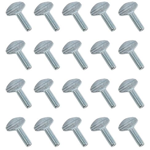 Lovelysp 20pcs 1/4"-20×3/4" Carbon Steel Thumb Screws Fully Threaded Galvanized Installation Finger Screws Silver Color Suitable for Household Electronic Equipment and Mechanical Equipment in Saudi Arabia