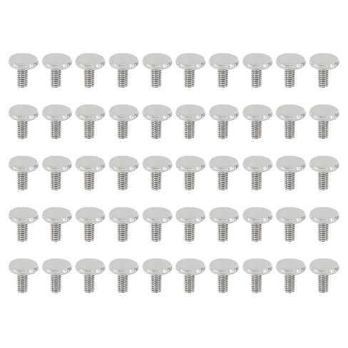 PATIKIL 8#-32x9mm Knurled Light Fixture Screws, 50pcs Flat Tip Metal Bolts Grip Knobs Fasteners Thumb Screw for Lighting Furniture Electronic Mechanical, Nickel Tone 10mm in Saudi Arabia