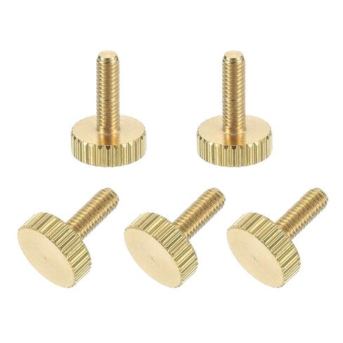 5 قطع من مسامير الإبهام النحاسية المخرشة من uxcell، M3x6mm مثبتات شريطية مسطحة بمقبض مسمار نحاسي صلب ومقابض مسامير إبهام مخرشة للإلكترونية والميكانيكية in Kuwait
