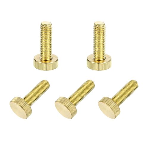 5 قطع من مسامير الإبهام النحاسية المخرشة من uxcell، M3x6mm مثبتات شريطية مسطحة بمقبض مسمار نحاسي صلب ومقابض مسامير إبهام مخرشة للإلكترونية والميكانيكية in Kuwait