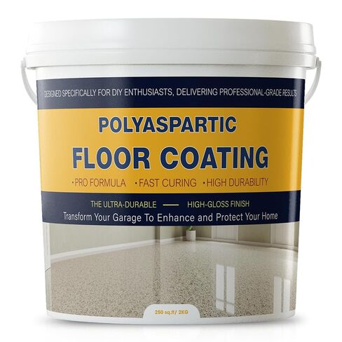 Polyaspartic High Solids Topcoat Coating System - Clear Coating Gloss Finish - 1:1 Mix Ratio - Protection to Adhesion, UV, Abrasion, & Scratches, for Garage, Basement & Concrete Floors - 2.5KG in Saudi Arabia