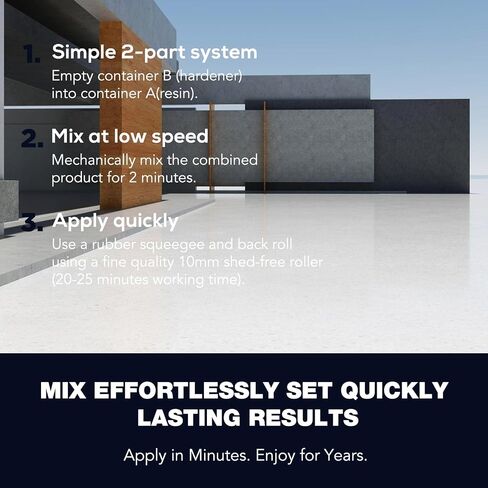 Polyaspartic High Solids Topcoat Coating System - Clear Coating Gloss Finish - 1:1 Mix Ratio - Protection to Adhesion, UV, Abrasion, & Scratches, for Garage, Basement & Concrete Floors - 2.5KG in Saudi Arabia