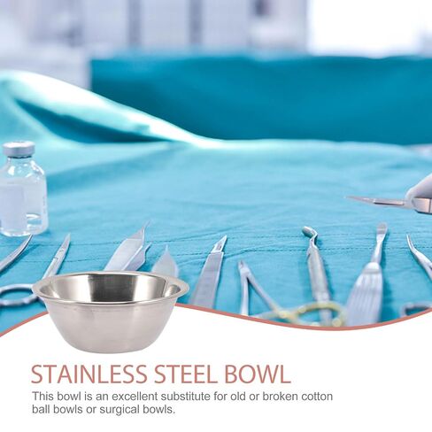 304 Stainless Steel Medicine Measuring Bowl 12cm with Cotton Ball Holder Liquid Storage Basin for Clinical and Surgical Use in Kuwait