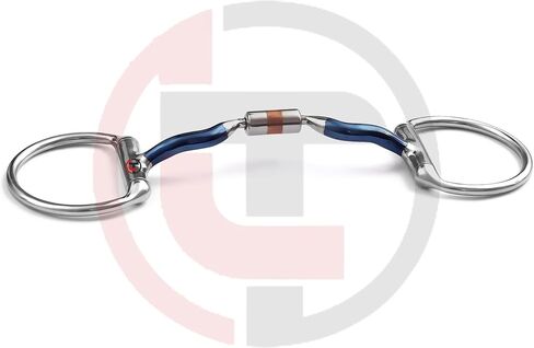 قطع حصان من نوع Eggbutt Ported Barl Snaffle من سبيكة حديد زرقاء حلوة - قطعة فم مريحة للخيول الحساسة، تخفيف لطيف لللسان، تصميم خد ثابت للتدريب والاستخدام اليومي in Kuwait
