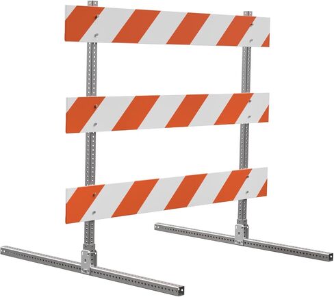 Type 3 Barricade, Orange/White High Intensity Sheeting, 8 Foot Rails in Saudi Arabia