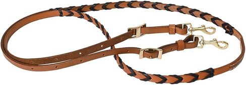 HILASON 8 Feet Western Horse American Leather Laced Barrel Roper Reins Brown in Saudi Arabia