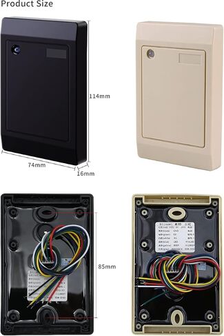 Waterproof NFC Access Control Card Reader 125Khz 13.56Mhz Wiegand 26/34 Swipe Card Reader for Access Control System (13.56Mhz Black) in Kuwait