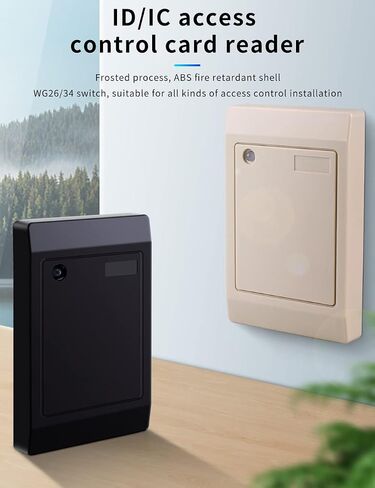 Waterproof NFC Access Control Card Reader 125Khz 13.56Mhz Wiegand 26/34 Swipe Card Reader for Access Control System (13.56Mhz Black) in Kuwait