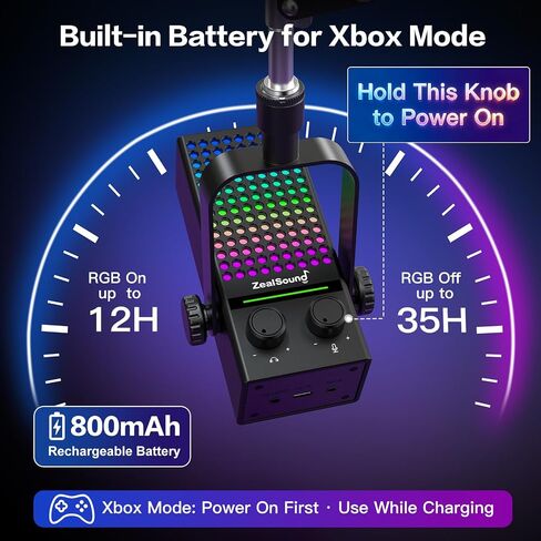 ZealSound Gaming Microphone for Xbox with Boom Arm, USB Microphone for PC Mac iPhone & Android, Noise Reduction, One-Tap Mute, Gain Control, Zero-Latency Monitoring for Gaming, Streaming, Podcasting in Kuwait