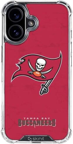 Skinit Clear Phone Case Compatible with iPhone 16 Plus - Officially Licensed NFL Tampa Bay Buccaneers Retro Logo Design in Saudi Arabia