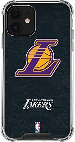 حافظة هاتف Skinit الشفافة متوافقة مع iPhone 12 - تصميم شعار ثانوي مرخص رسميًا من NBA Los Angeles Lakers in Kuwait