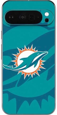 Skinit Decal Phone Skin Compatible with Google Pixel 9 Pro XL - Officially Licensed NFL Miami Dolphins Black & White Design in Saudi Arabia