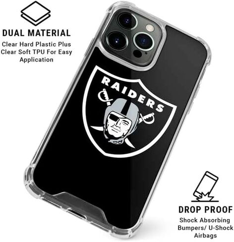 Skinit Clear Phone Case Compatible with iPhone 16 Pro Max - Officially Licensed NFL Las Vegas Raiders Large Logo Design in Saudi Arabia