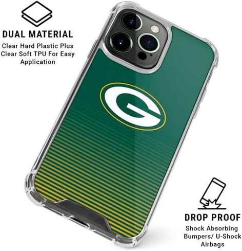 حافظة هاتف Skinit الشفافة متوافقة مع iPhone 15 Pro Max - تصميم منفصل مرخص رسميًا من NFL Green Bay Packers in Kuwait