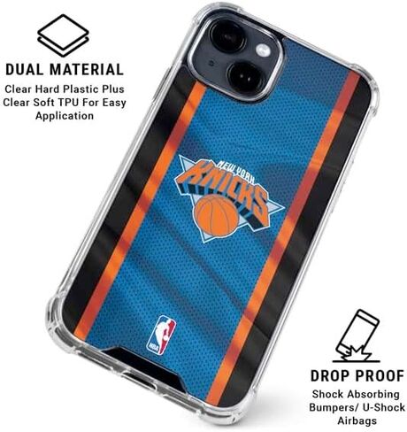 Skinit Clear Phone Case Compatible with iPhone 15 Plus - Officially Licensed NBA New York Knicks Away Jersey Design in Kuwait