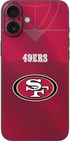غلاف هاتف Skinit متوافق مع iPhone 16 Plus - تصميم جيرسي لفريق NFL San Francisco 49ers مرخص رسميًا in Kuwait