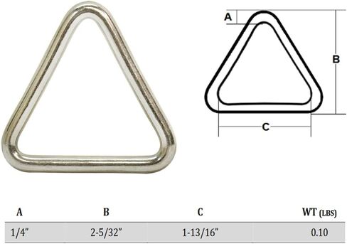 5Pc 316 Stainless Steel Triangle Ring Welded 1/4" x 2" Marine Grade (6mm x 50mm) in Saudi Arabia