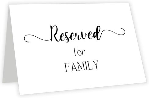Reserved for Family Table Setting Cards – Pack of 10 Double-Sided Cards – 6"x5.8" Folded – Elegant, Versatile Design for Weddings, Receptions, Banquets, Events & Parties – Reserve Seating Table Signs in Saudi Arabia